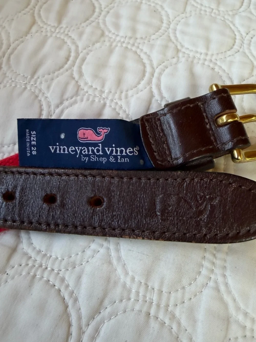 Vineyard Vines Holiday kids belt. Christmas tree on red jeep.